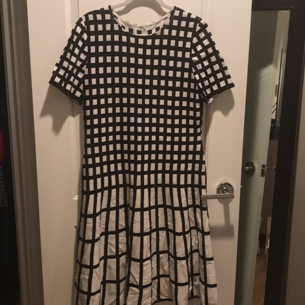 St. John Window pane knit dress